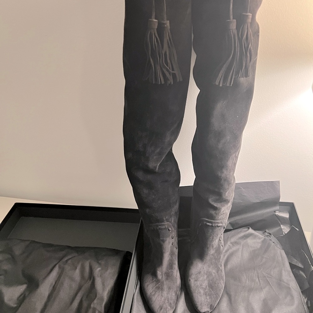 Saint Laurent Meurice boots in black suede